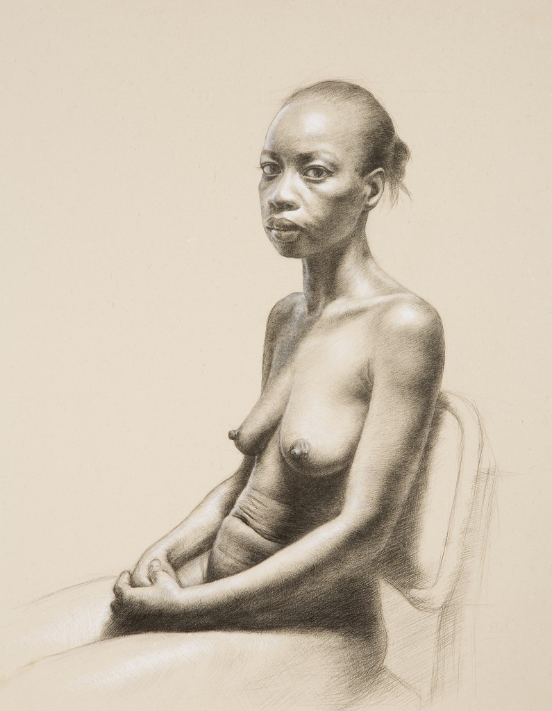 Connie X | 18 x 14 inches | graphite and white chalk on paper